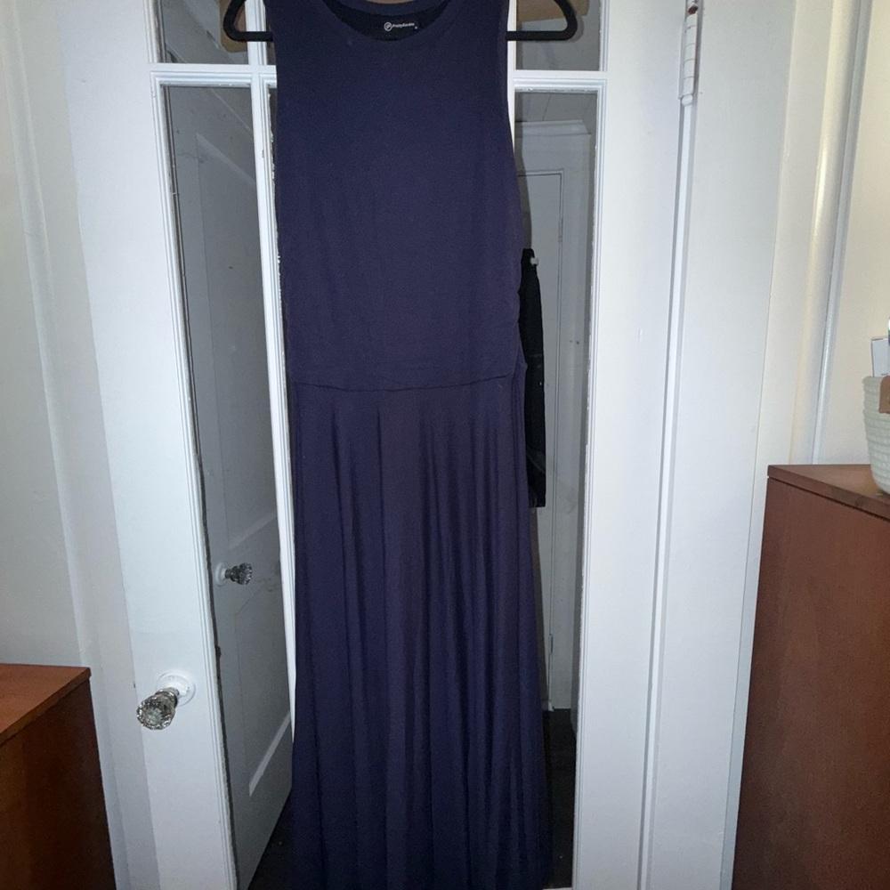 Blue Halter Neck Sleeveless Maxi Sundress